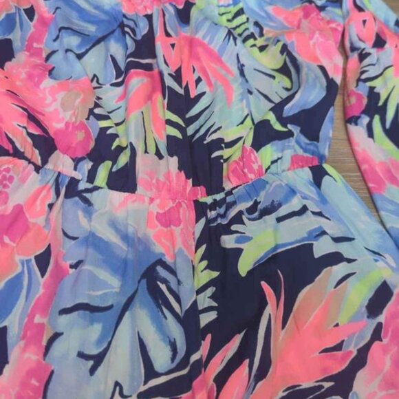 Lilly Pulitzer High Tide Navy Tropicolada Ariele Romper Size XS Xsmall - Picture 5 of 6